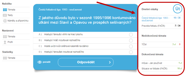 Témata - pravé menu